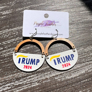 Election Day Earrings, White, Trump Hair, 2024