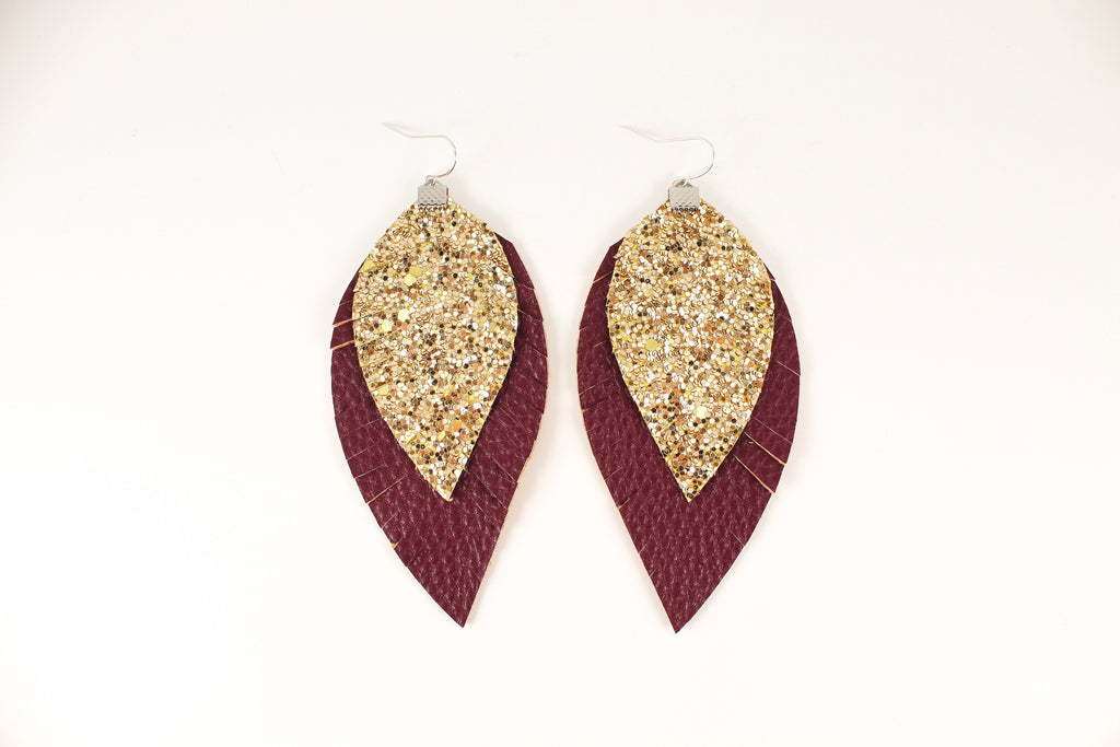 Maroon on sale fringe earrings